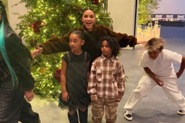 Kim Kardashian Gifts Kids Four Puppies for Christmas