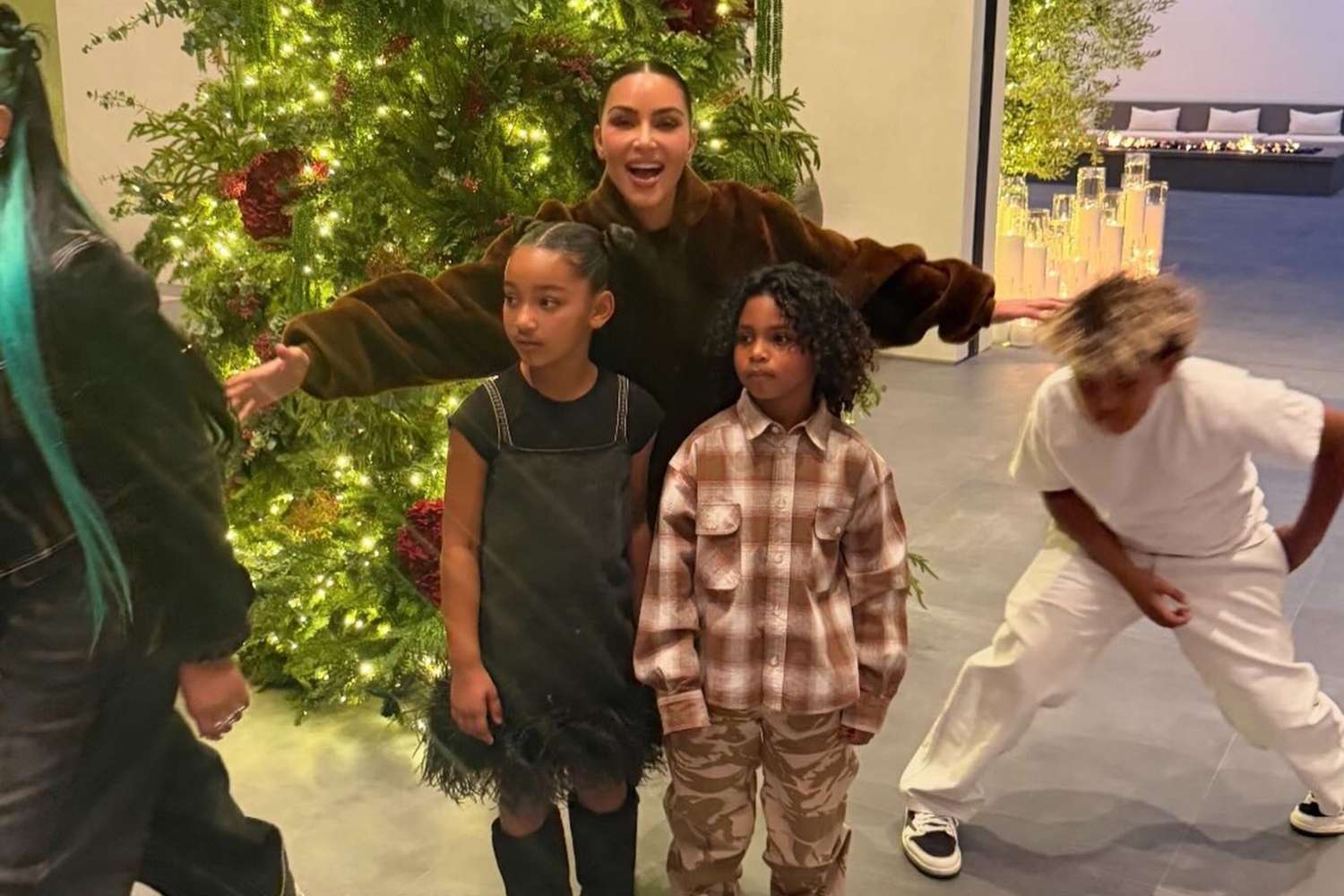 Kim Kardashian Gifts Kids Four Puppies for Christmas